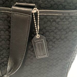 Coach Black Signature Pattern Laptop Bag/work bag